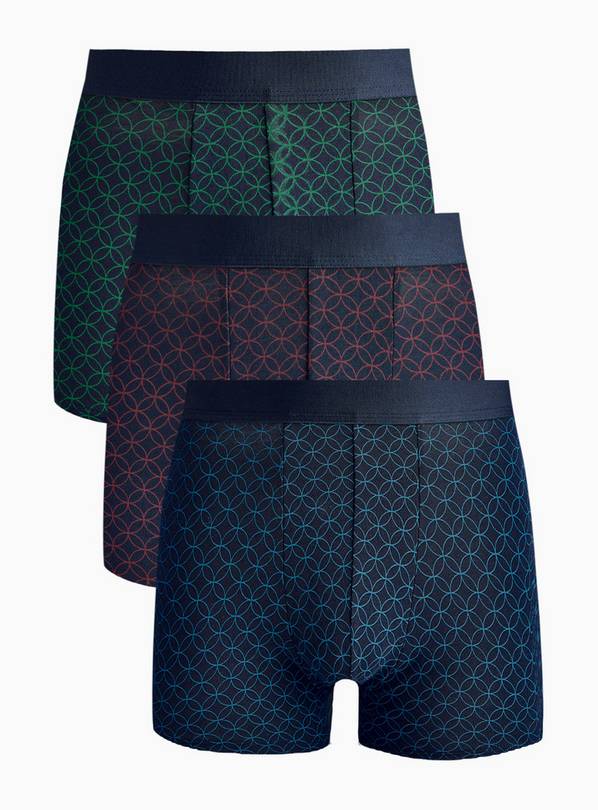 Navy Geo Print Hipster Boxers  L